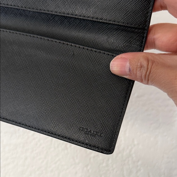 Coach Black and Tan Signature Trifold Wallet - Picture 4 of 4